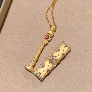 magic girl lucky magic wand brushed four-leaf flower scepter necklace fashion clavicle chain