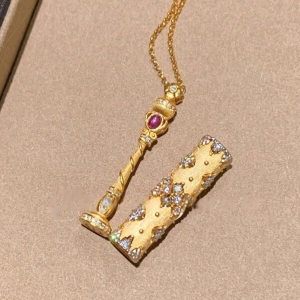 magic girl lucky magic wand brushed four-leaf flower scepter necklace fashion clavicle chain