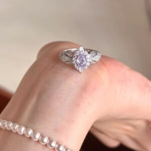 lavender zircon opening ring  romantic jewelry