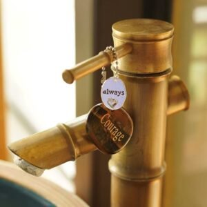 Healing crystals engraved keychain