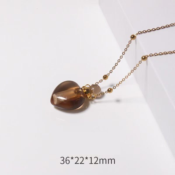 Perfume Bottle Necklace Heart ShapeEssential Oil Diffuser Necklace, for Womens Perfume Vial Pendant Necklace Jewelry Unique Gift - Image 5