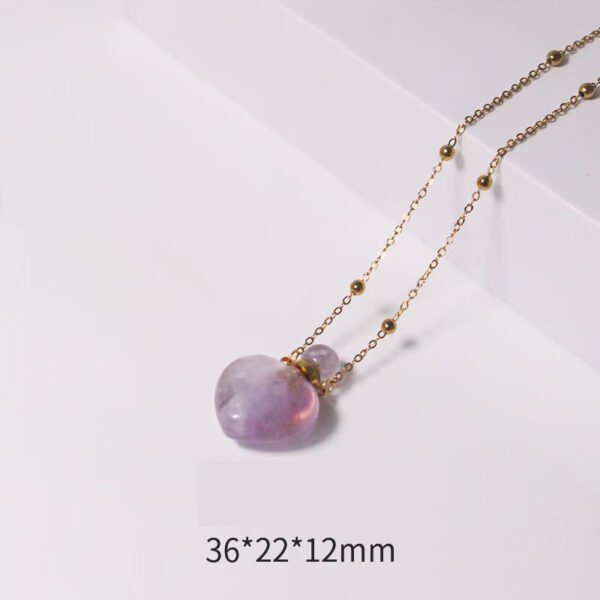Perfume Bottle Necklace Heart ShapeEssential Oil Diffuser Necklace, for Womens Perfume Vial Pendant Necklace Jewelry Unique Gift - Image 4