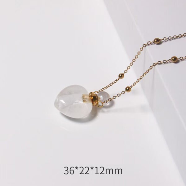 Perfume Bottle Necklace Heart ShapeEssential Oil Diffuser Necklace, for Womens Perfume Vial Pendant Necklace Jewelry Unique Gift - Image 2