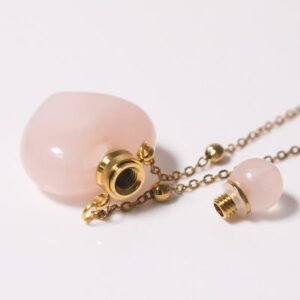 Perfume Bottle Necklace Heart ShapeEssential Oil Diffuser Necklace, for Womens Perfume Vial Pendant Necklace Jewelry Unique Gift