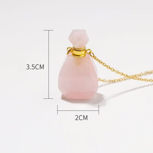 Natural Healing crystal Essential Oil Diffuser Perfume Bottle Pendant Necklace Jewelry - Image 2