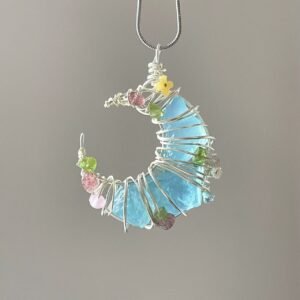 moon pendant crystal necklace