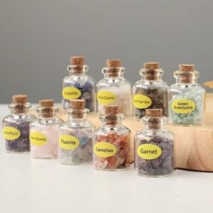 Crystal Stone Wish Bottles Drift Bottles for Unique Desktop Decor for Weddings and Storage