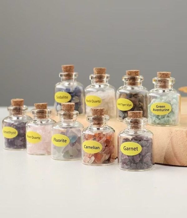 Crystal Stone Wish Bottles Drift Bottles for Unique Desktop Decor for Weddings and Storage